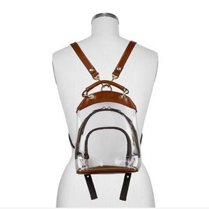 The perfect stadium clear bag with leather straps